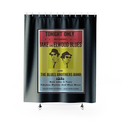 Jake And Elwood Blues Poster Shower Curtains