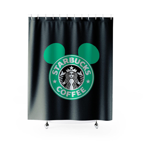 Starbucks Coffe Mickey Mouse Shower Curtains