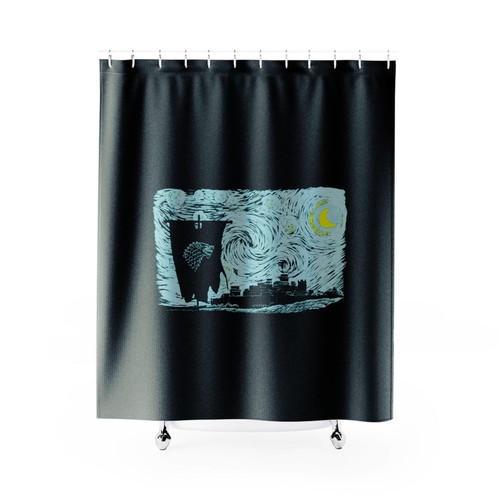 Starry Direwolf Shower Curtains