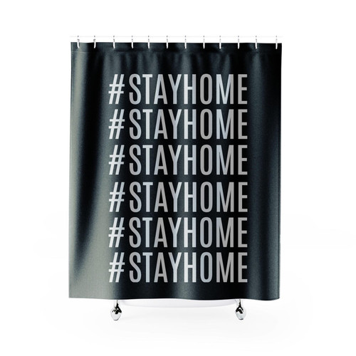 Stay Home Hastag Shower Curtains