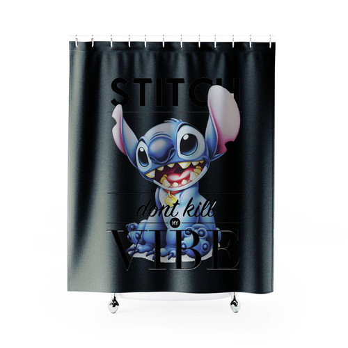 Stitch Don't Kill My Vibe Shower Curtains