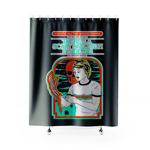 Stranger Things Scary Skeleton Shower Curtains