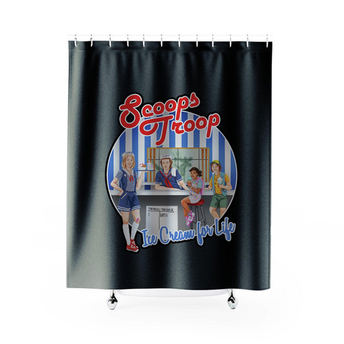 Stranger Things Scoops Troop Shower Curtains