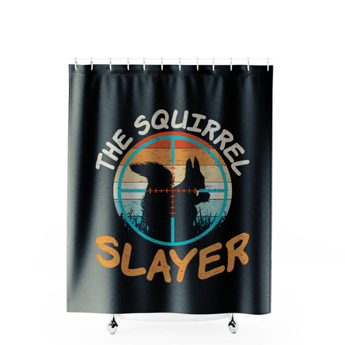 The Squirrel Slayer Vintage Retro Hunter Shower Curtains