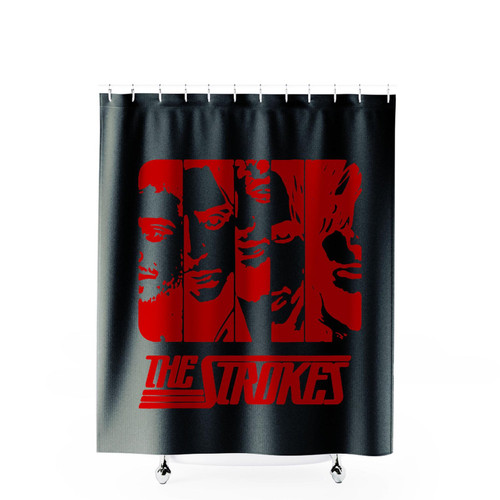 The Strokes Rock Band Red Shower Curtains