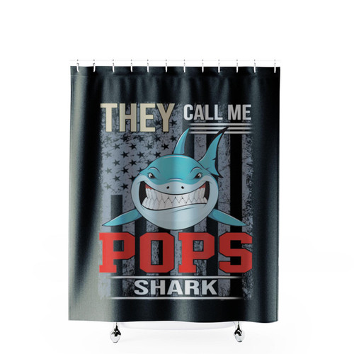 They Call Me Pops Shark For Grandpa On Fathers Day Shower Curtains
