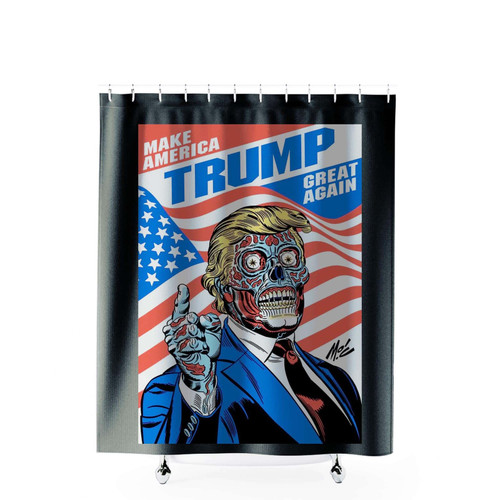 They Live 1988 Movie Donald Trump Make America Great Again Shower Curtains