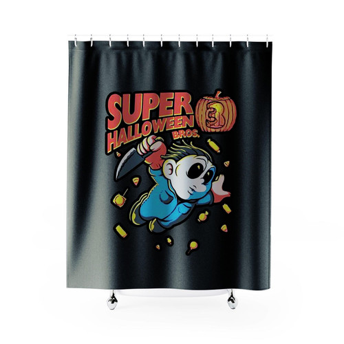 Super Halloween Bros Jason Shower Curtains