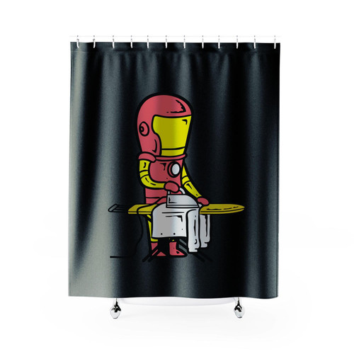 Superheros Part Time Job Laundry Shower Curtains