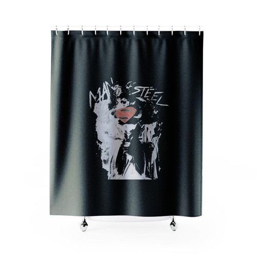 Superman Man Of Steel Inked Shower Curtains