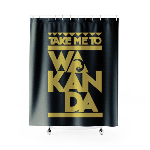 Take Me To Wakanda Black Panther Shower Curtains