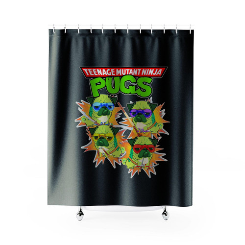 Teenage Mutant Ninja Pugs Shower Curtains
