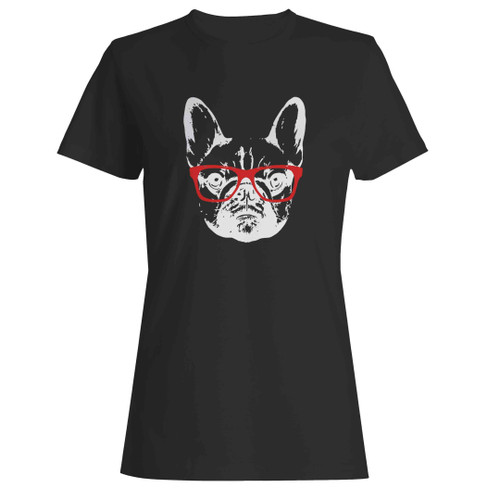French Bulldog With Glasses Art Woman's T-Shirt