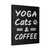 Yoga Cats And Coffee Canvas Print Poster