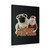Merry Pug Christmas Canvas Print Poster
