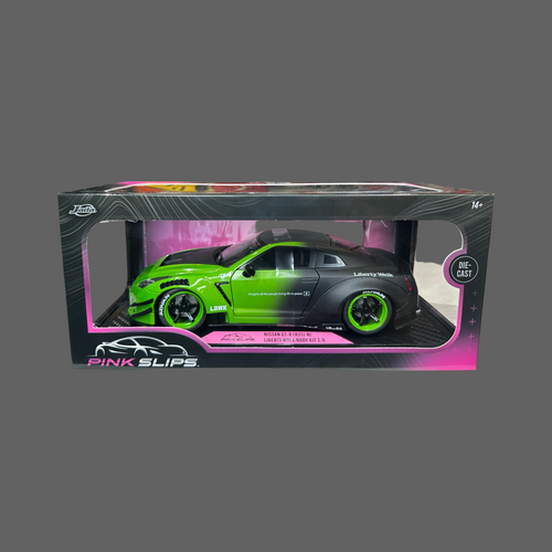 JD PINK SLIPS NISSAN GT-R R35 WITH LIBERTY WALK BODY KIT 2.0 GREEN