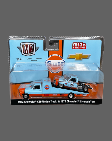 M2 1973 CHEVY C30 WEDGE TRUCK & 1978 CHEVY SILVERADO 10 GULF 39200 MJS07