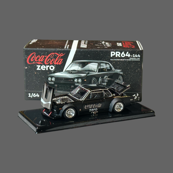 PR64 NISSAN SKYLINE GT-R V8 DRIFT COCA COLA BLACK