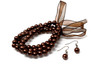 Brown Pearls Bracelet and Earrings Set