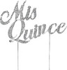 "Mis Quince" Sparkly Rhinestones Silver Cake Topper