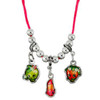 Shopkins 3 Charms Necklace (Lipstick, Apple and Strawberry) 