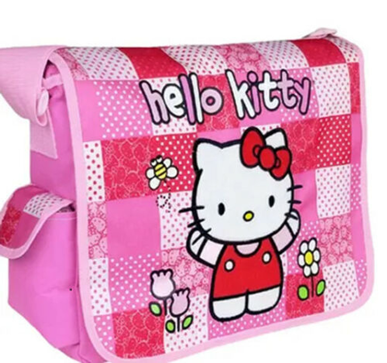 Hello Kitty Messenger Bag - Black with Pink Glitter