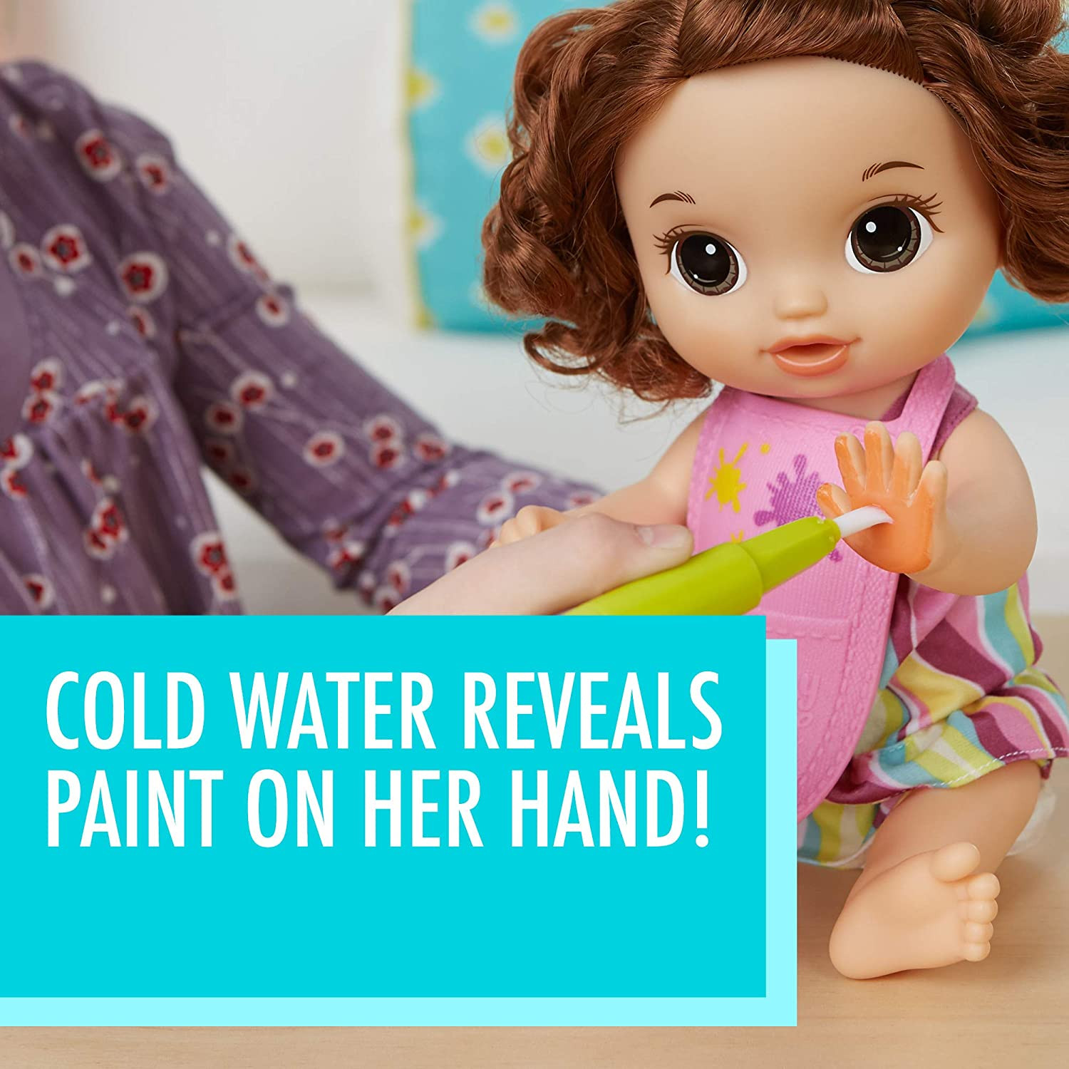 Baby Alive Doll Finger Paint Baby Brown Hair Curious Bazaar