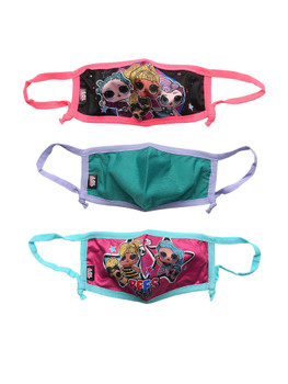 Girls LOL Surprise 3 Pack Reusable Face Masks BFF4Eva Queen Bee Miss Punk Teal Girls LOL Surprise 3 Pack Reusable Face Masks BFF4Eva Queen Bee Miss Punk Teal