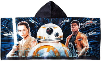 Disney Star Wars Kids Hooded Towel Wrap Finn, Rey & BB8 