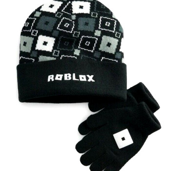 ROBLOX  Logo Knit Youth Beanie Hat & Gloves Set 