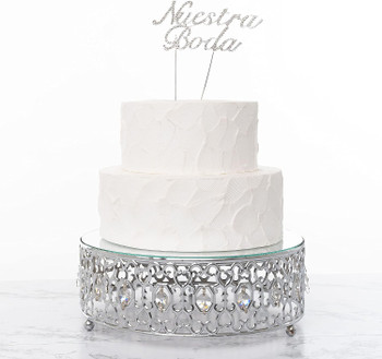 "Nuestra Boda" Sparkly Rhinestones Silver Cake Topper