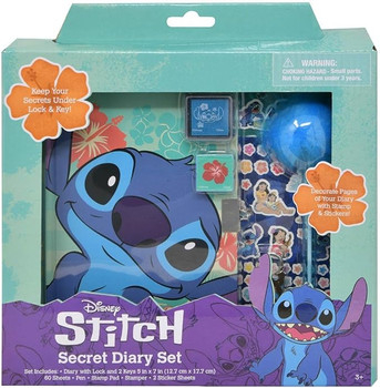 Disney Stitch Secret Diary Set with Stamp and Stickers