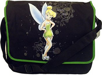 Disney Tinkerbell Messenger Bag ~ Black & Green 