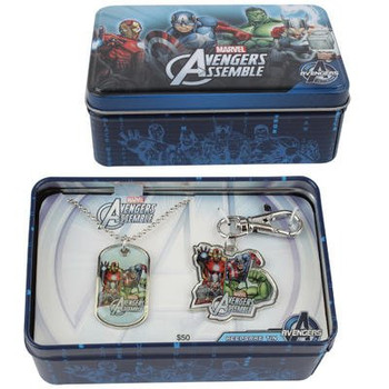 Marvel Avengers Dog Tag and Key Chain Gift Set 