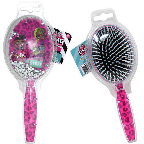 Lol “OMG” Animal Printed Hair Brush with Floating Confetti