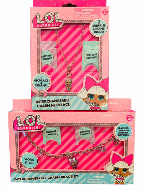 Lol Surprise Interchangeable Charm Necklace and Bracelet (2 Sets)