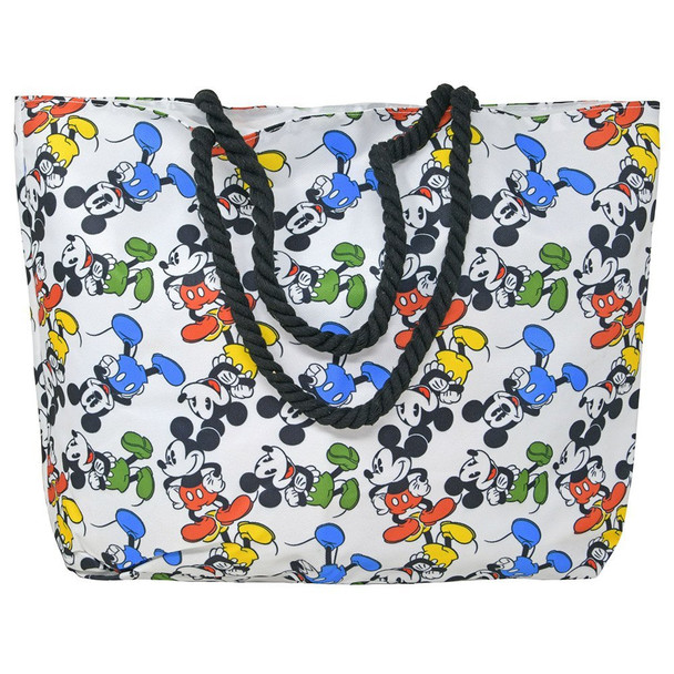 Disney Mickey Mouse Satin Polyester Beach Tote with Rope handle 