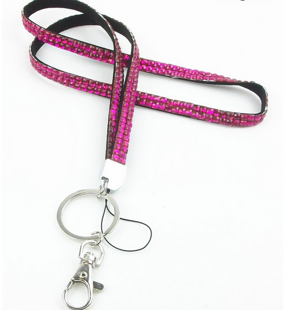 Multi Colors Bling Rhinestone Necklace LANYARD Maroon