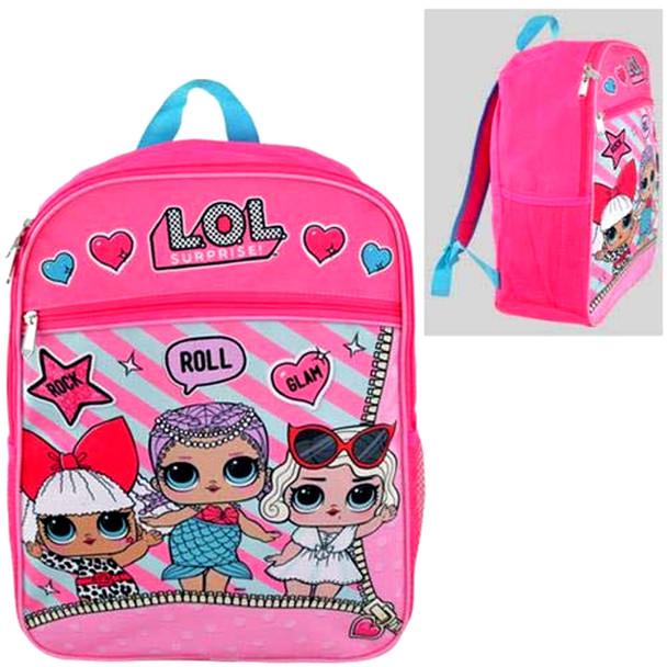 LOL Surprise! 16" Backpack w/Front Pocket Rock, Roll and Glam 