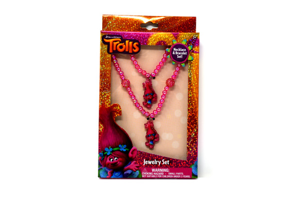 Trolls Necklace and Bracelet Set