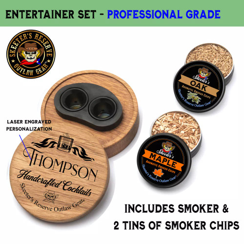 Personalized Skeeter's Cocktail Smoker Entertainer Set (Professional Grade) by Skeeter's Reserve Outlaw Gear - Ideal For Commercial Restaurant & Bar Environments