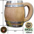 Premium Oak Barrel Mug w/Food Grade Aluminum Liner - Ideal for Cold Drinks incl. Beer, Wine, Coolers and More