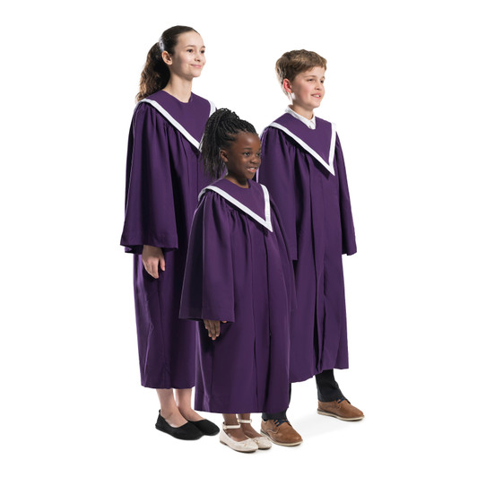 Children's Choir Robe with Reversible Stole - Crown Jewel (Purple) Children's Choir Robe with Reversible Stole - Crown Jewel (Purple)
