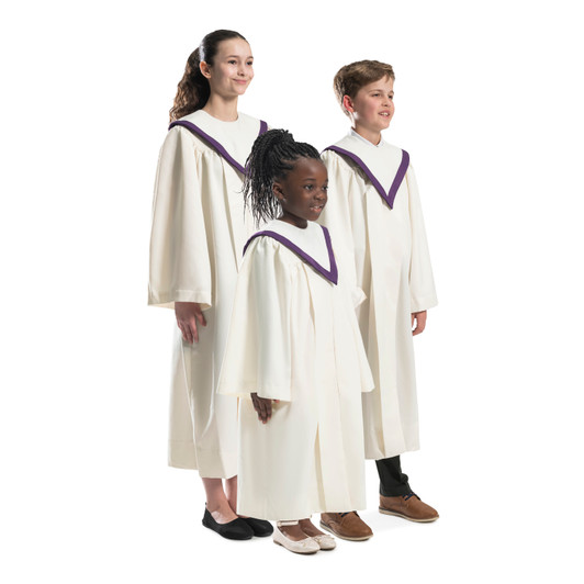 Children's Choir Robe with Reversible Stole - Antique White Children's Choir Robe with Reversible Stole - Antique White