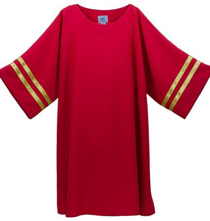 Simple Dalmatic with gold Galloon trim
Shown in Red