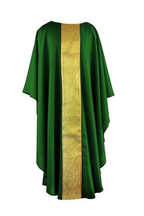 Gold Orphrey Chasuble green color