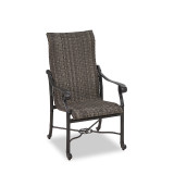 Florence Shade Cast Aluminum and Ash Outdoor Wicker 7 Pc. Dining Set with 86 x 42 in. Table