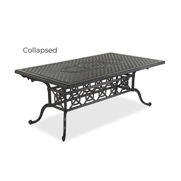 Florence Shade Cast Aluminum 74-114 x 44 in. Double Extension Dining Table