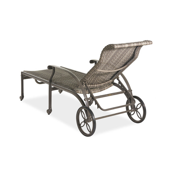 Florence Shade Cast Aluminum and Ash Outdoor Wicker Chaise Lounge