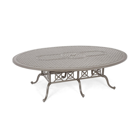 Florence Shade Cast Aluminum and Watercolor Tweed Sling 11 Pc. Dining Set with 102 x 72 in. Table